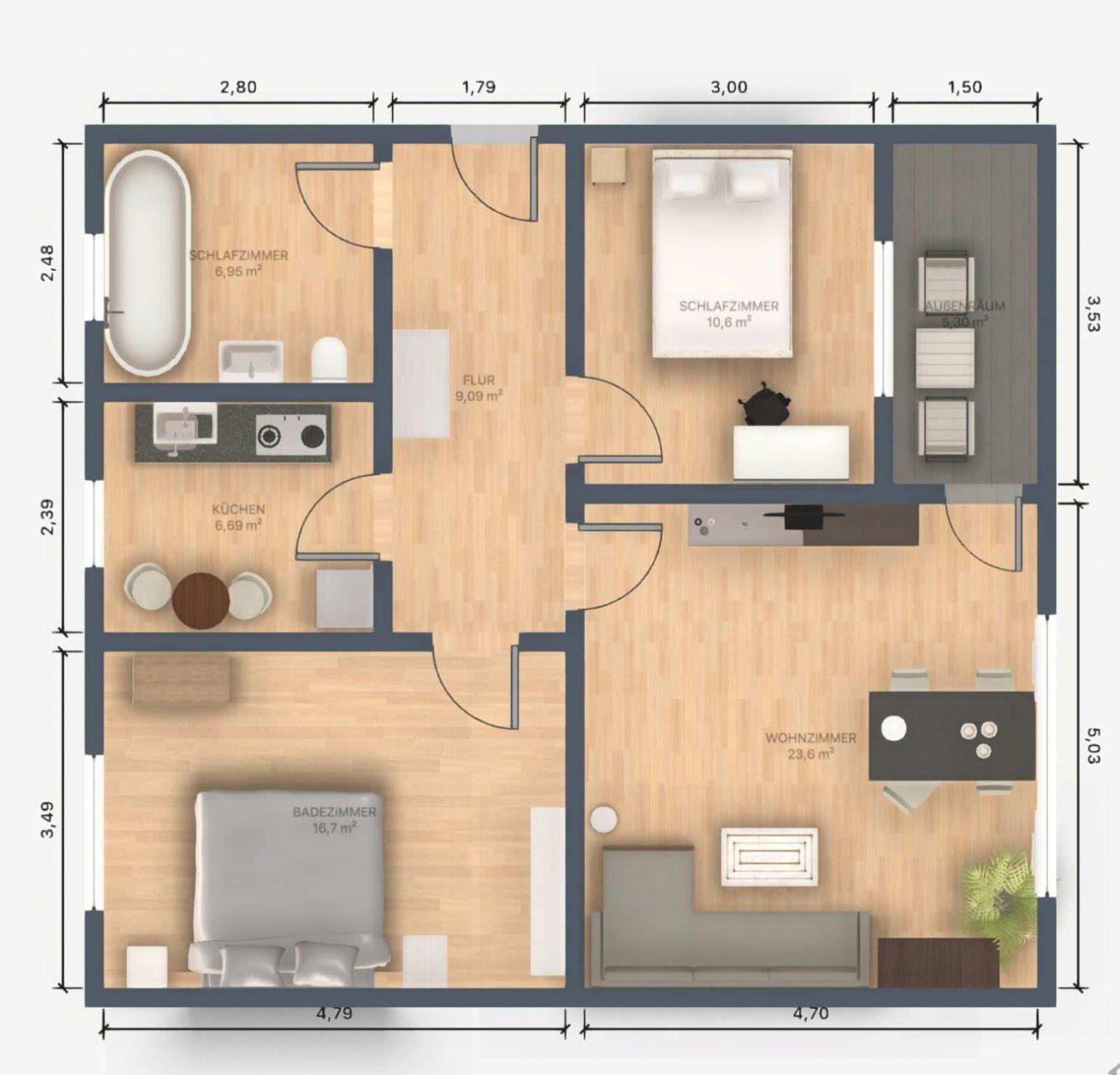 Ecocube Apartment3 Meppen 5Pers, Balkon, Kueche, Waschmaschine Exterior foto